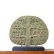 Stone tree sculpture, wooden base, 70s