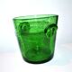 Vintage Biot Green Bubble Glass Ice Bucket - 13cm Ice Cream Pot Vase