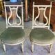 Pair of Louis XVI style chairs from the 18th century with lyre back.