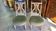 Pair of Louis XVI style chairs from the 18th century with lyre back.