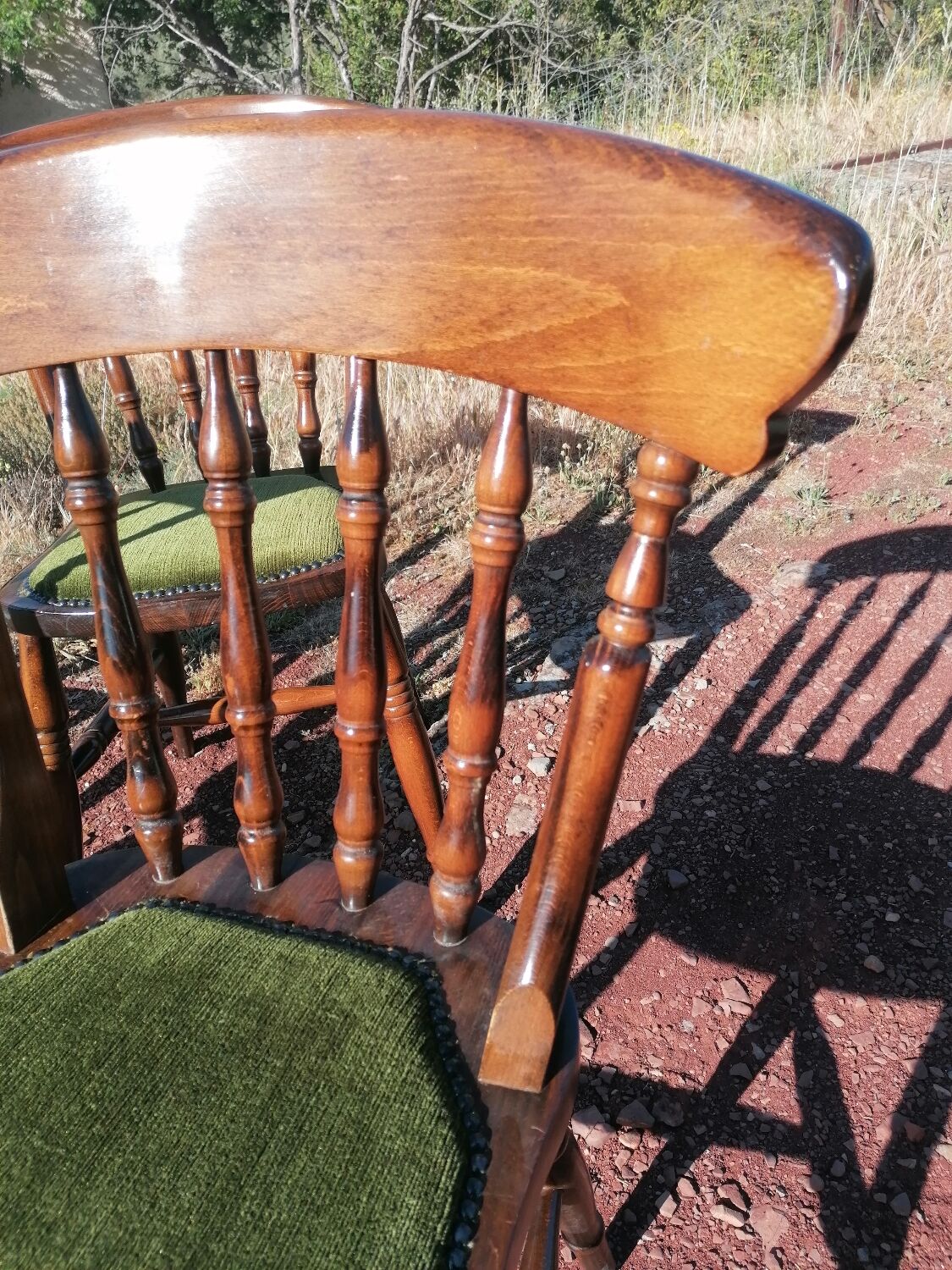Set of 4 vintage reupholstered English country seat ltd bistro chairs