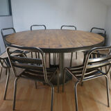 Set of 8 stackable 1950 metal chairs