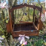 Cage à oiseaux ancienne en bois