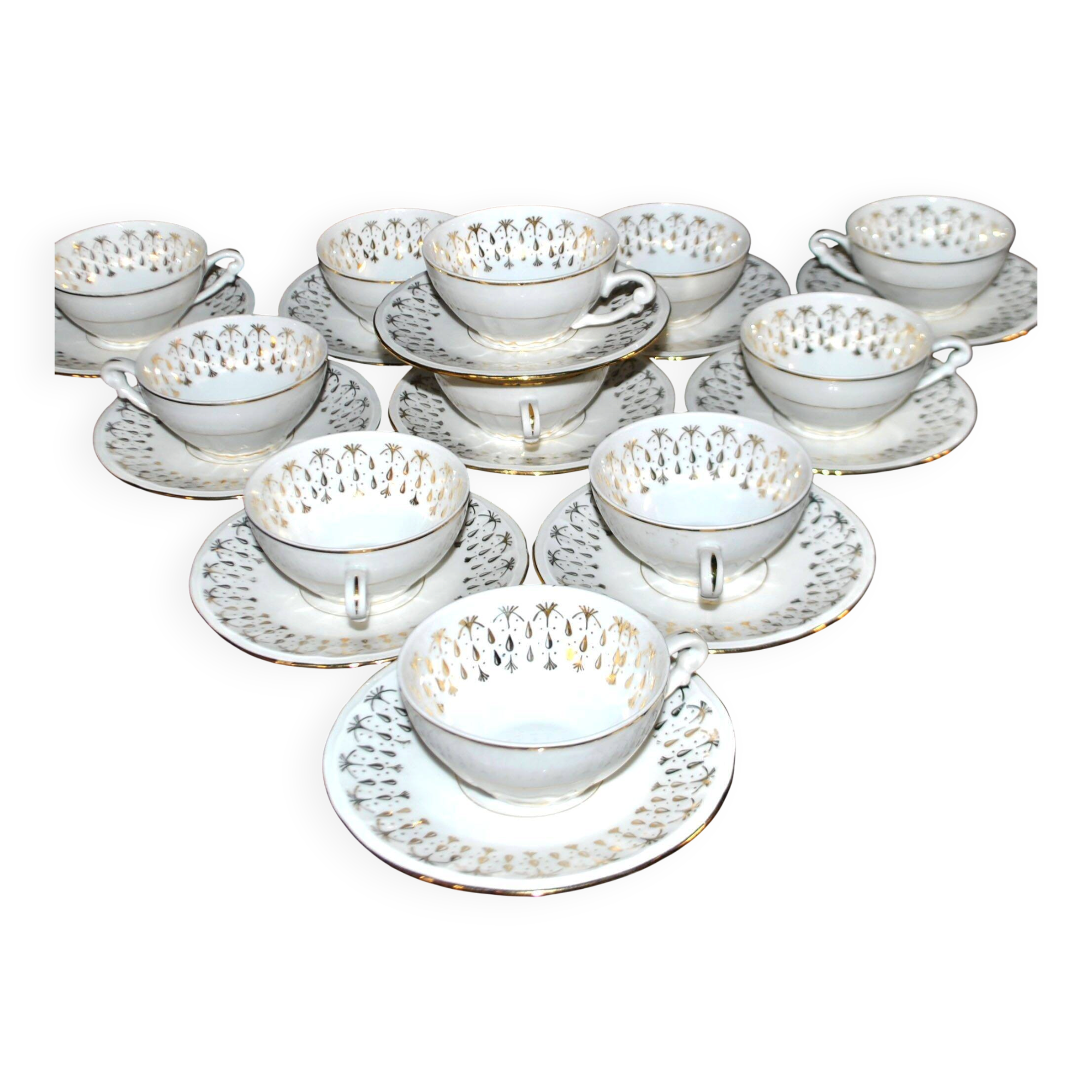 CNP set of 11 porcelain coffee cups from the National Porcelain Company Berry.