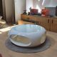 Vintage Space Age coffee table 1970 - White design, blue glass, plastic