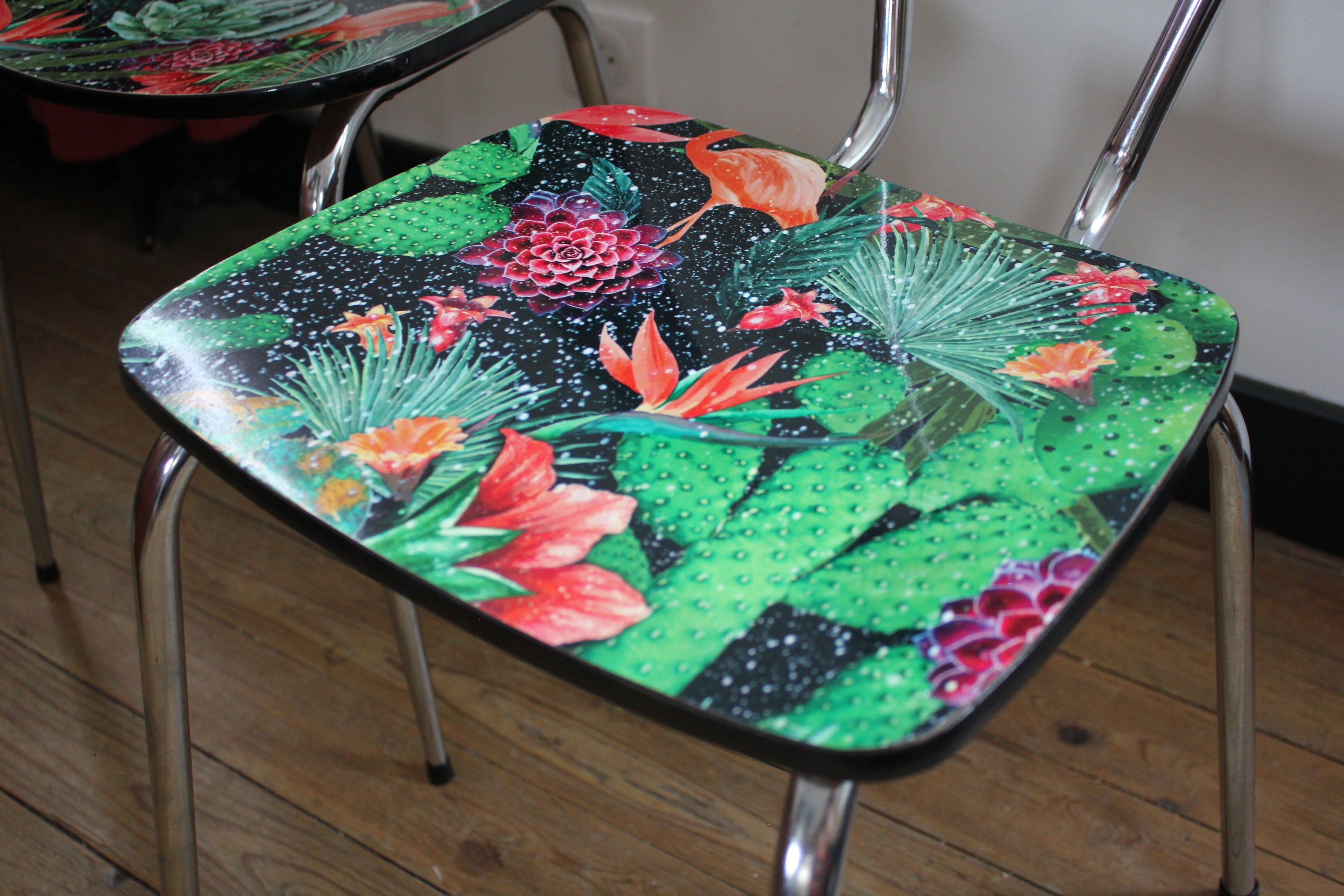 Lot chaises formica rénovée