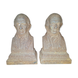 Paire de chenets anciens en fonte