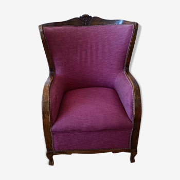 Fauteuil club ancien tissu Lelièvre