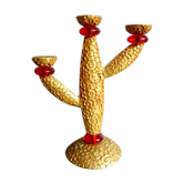 Candle holder in gilded bronze and resin by Richard Lauret for Fondica. France 1990s
