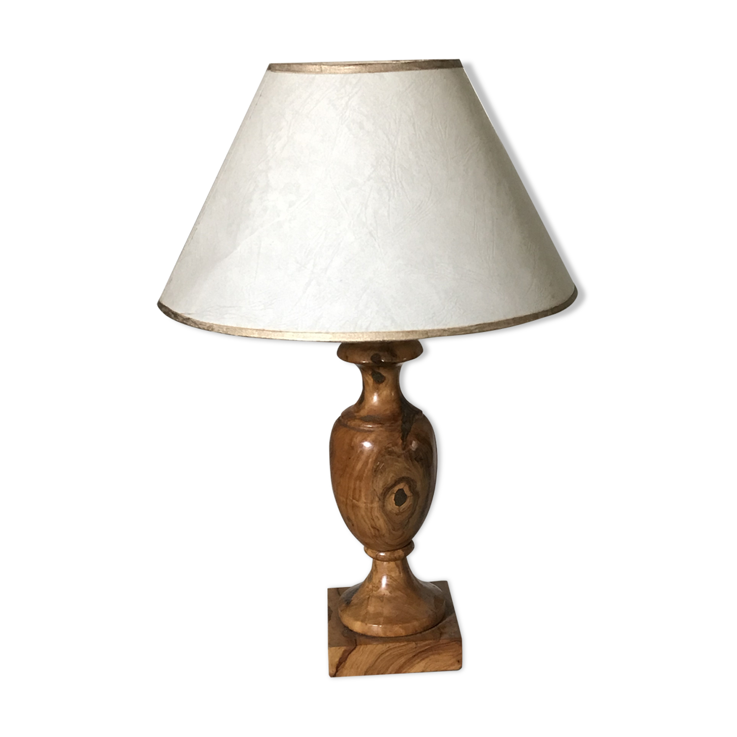 Vintage olive wood lamp