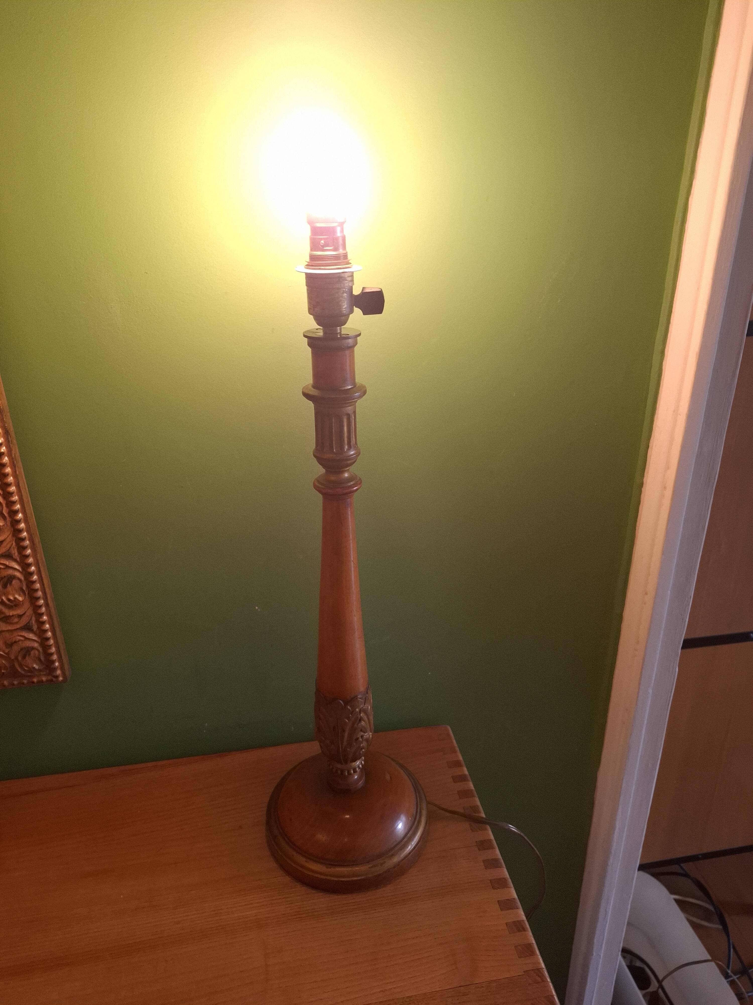 Golden wood lamp