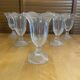 Set of 6 Ice Cream Bowls FIDENZA Moulded Glass Petal Shape Italy #E126