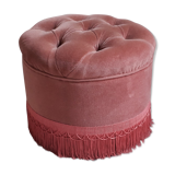 Velvet ottoman padded old pink
