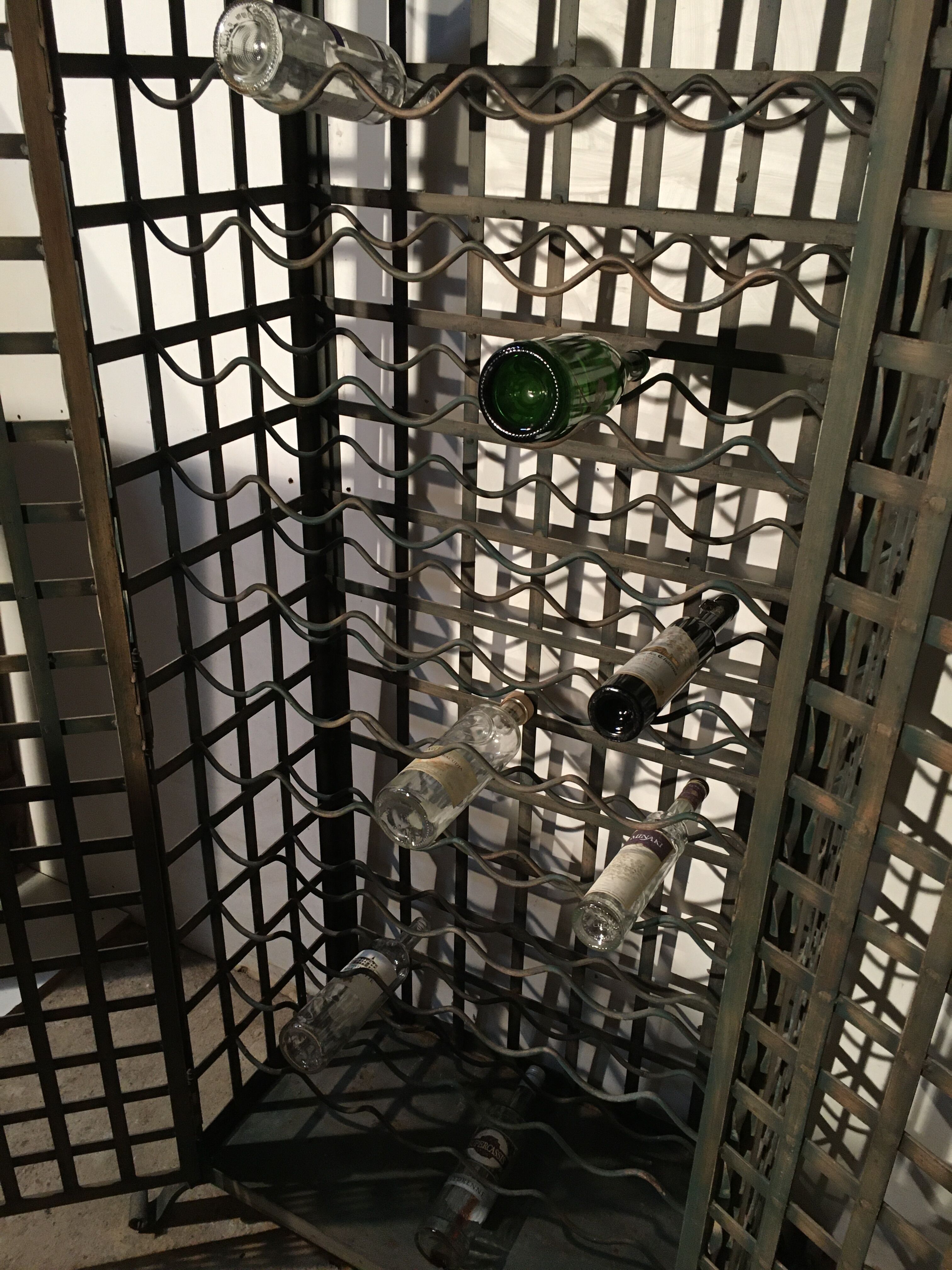 Wrought iron wine cabinet