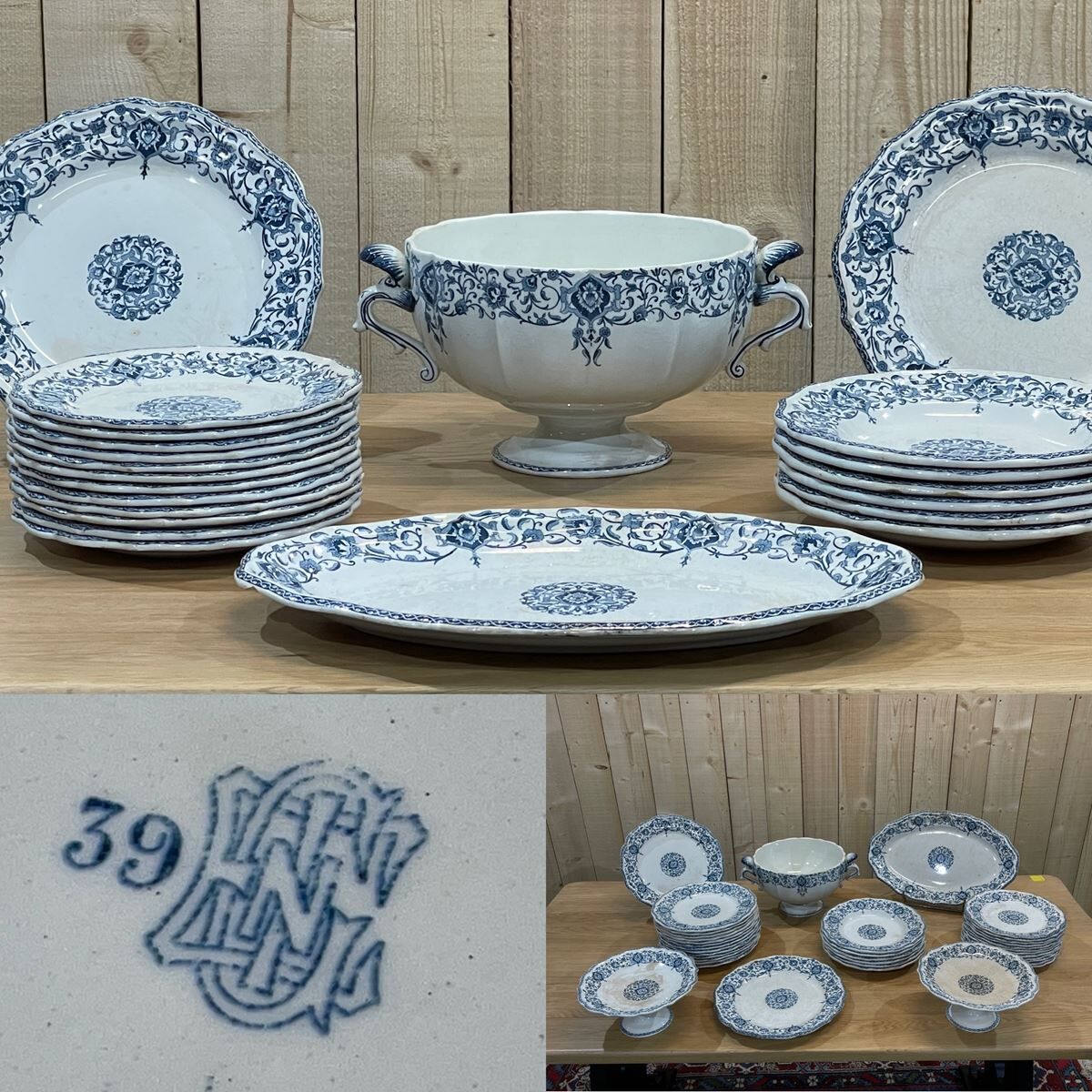Table service in earthenware of Gien late nineteenth century