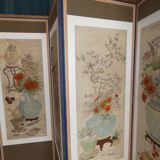 Screen 4 korean pans with flower patterns circa 1950 1970 h 156 l 180