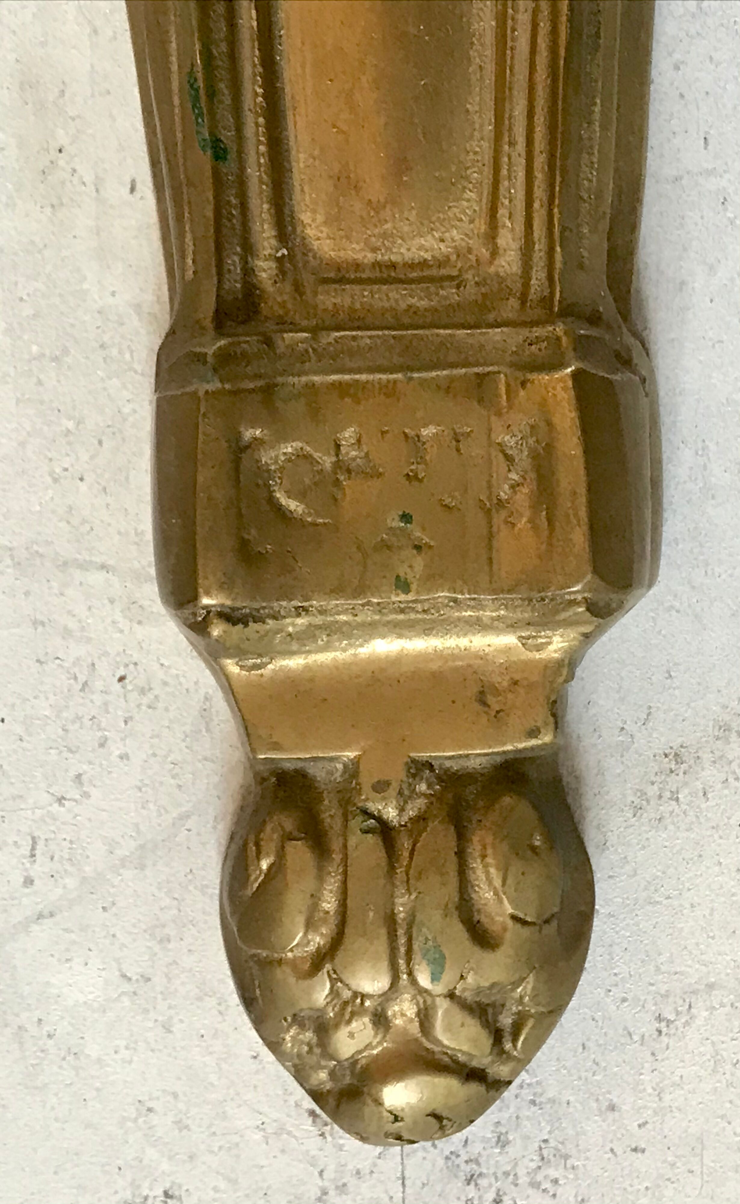 Pair of bronze castle appliques 55cm