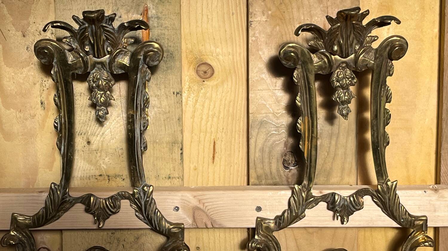 Pair of LXV style gilt bronze wall lights