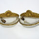 Pair of half moon Art Deco wall sconces in bronze and engraved glass 20/30