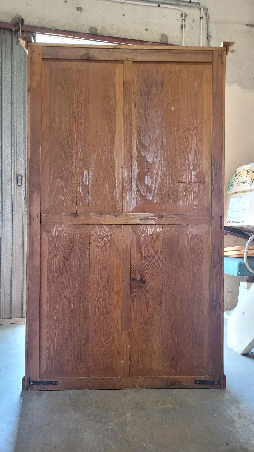 Parisian wardrobe in vintage pine old manufacture 1950