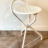 TUBECON tripod folding stool in white metal
