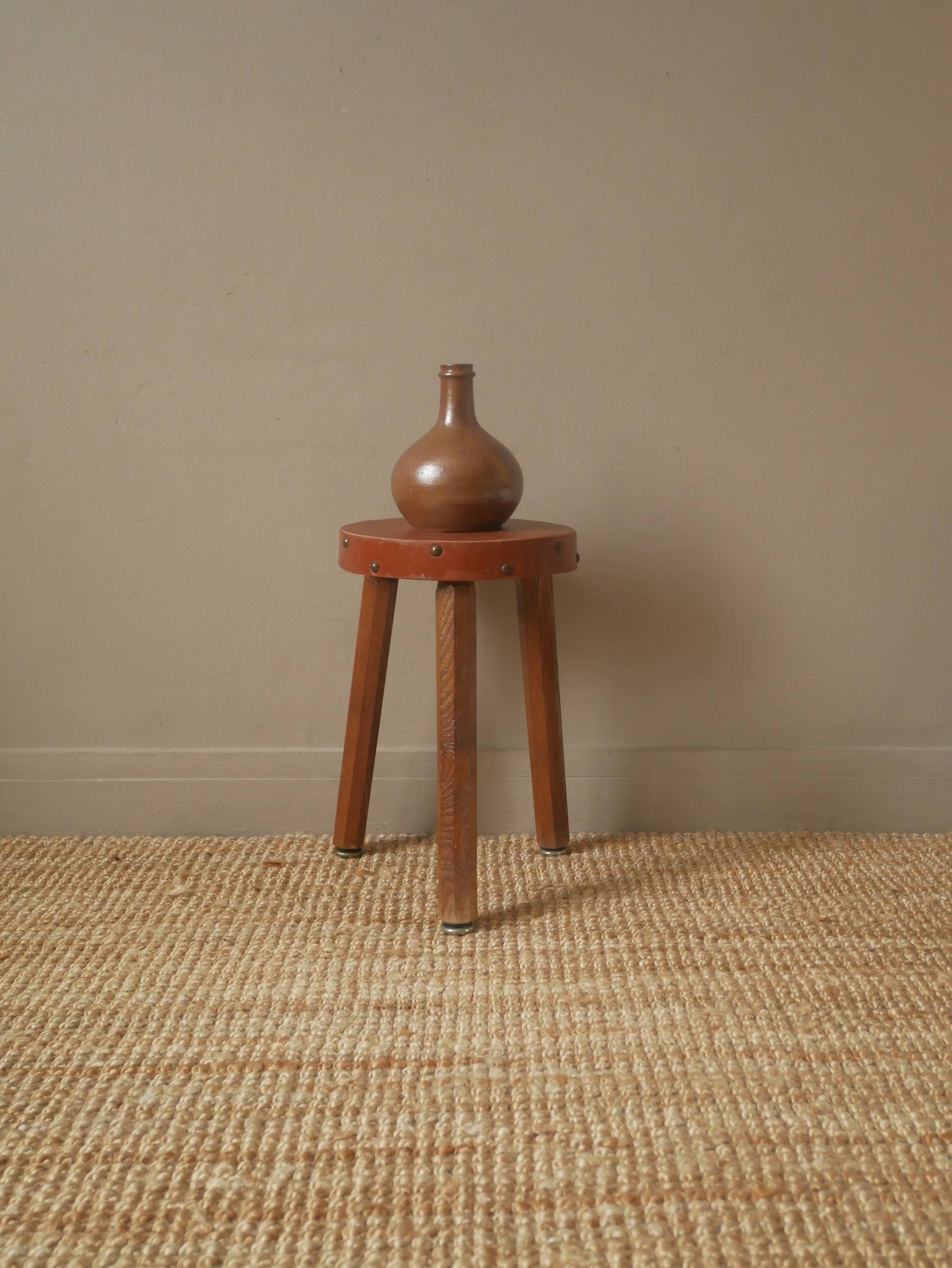 Vintage sandstone ceramic soliflore vase handcrafted bohemian Scandinavian country decoration