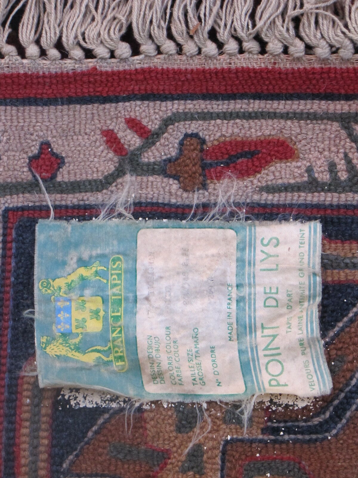 Carpet old french points janus done hand 245X345cm