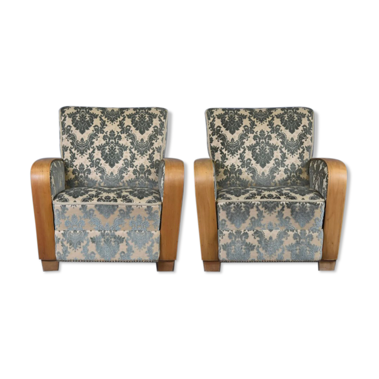 Paire de fauteuils clubs art déco