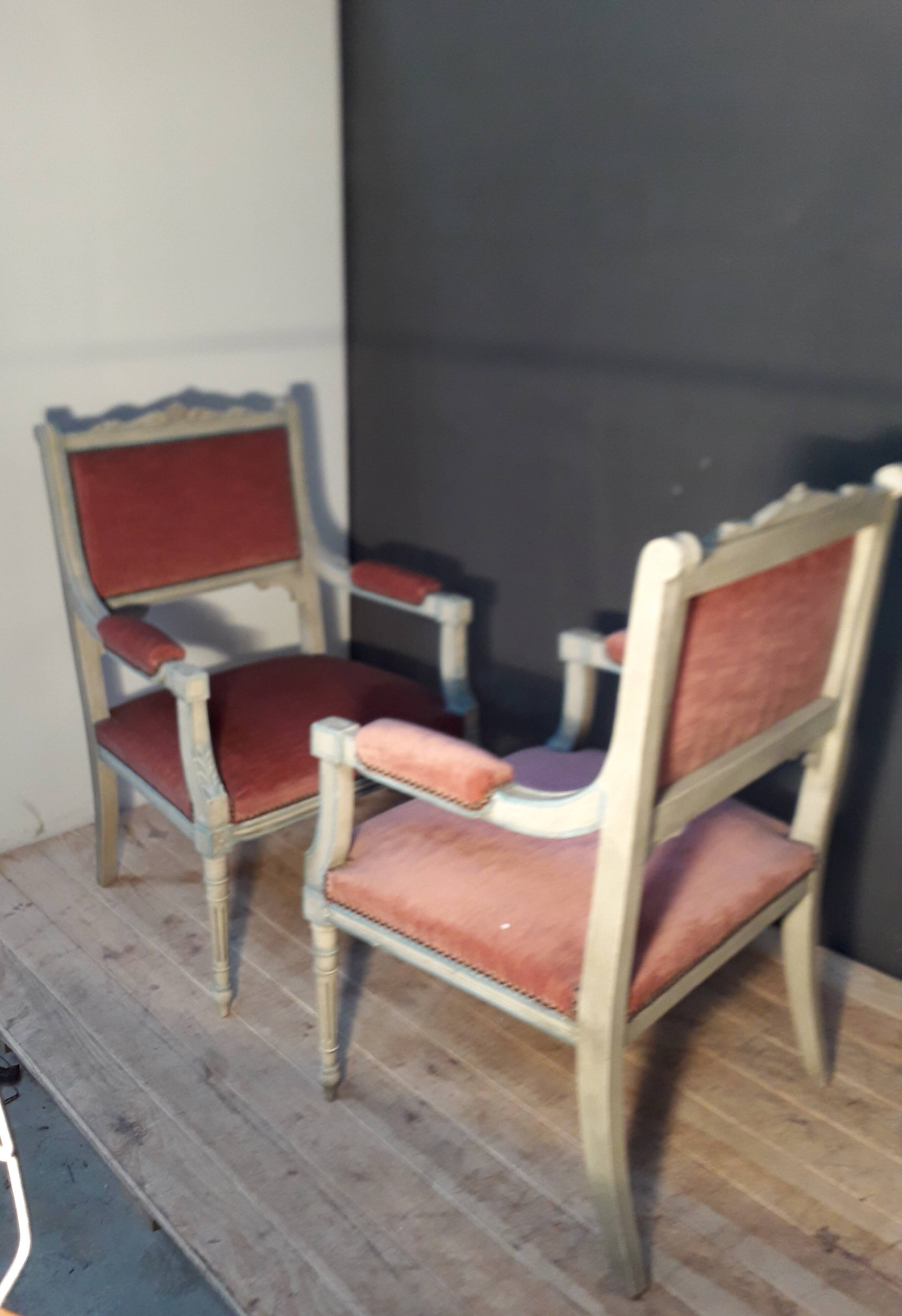 Pair of Louis XVI-style armchairs