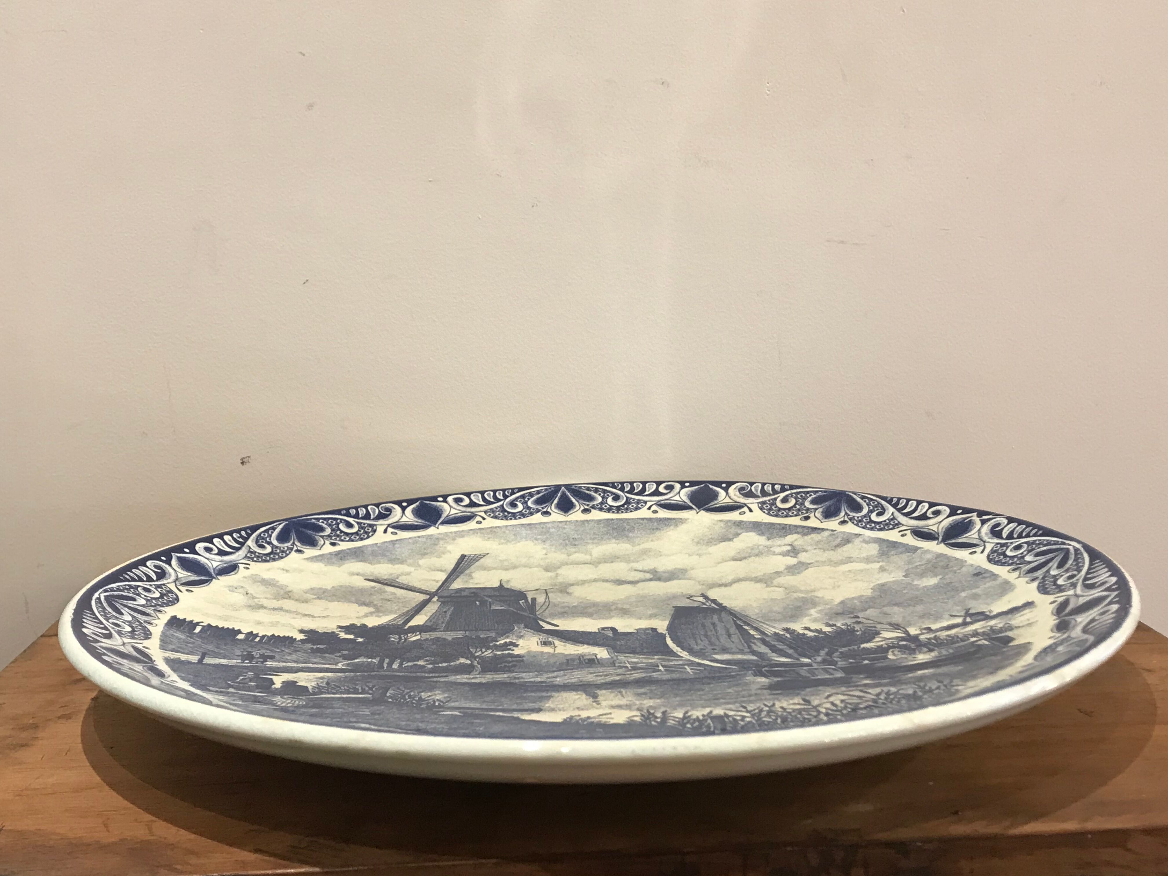 Blue dish in earthenware Delft Holland