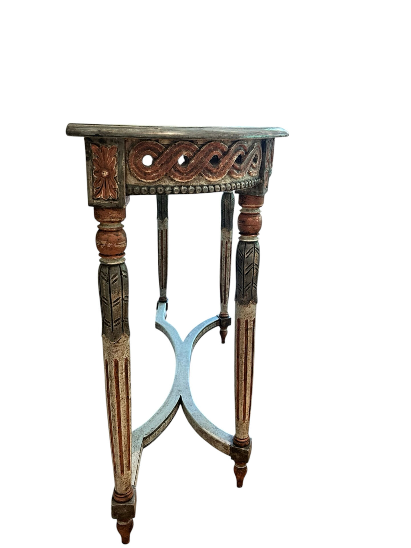 Louis XVI Style Demi-Lune Console – Painted and Gilt, Probably Italian