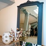Regency style beveled mirror in large anthracite