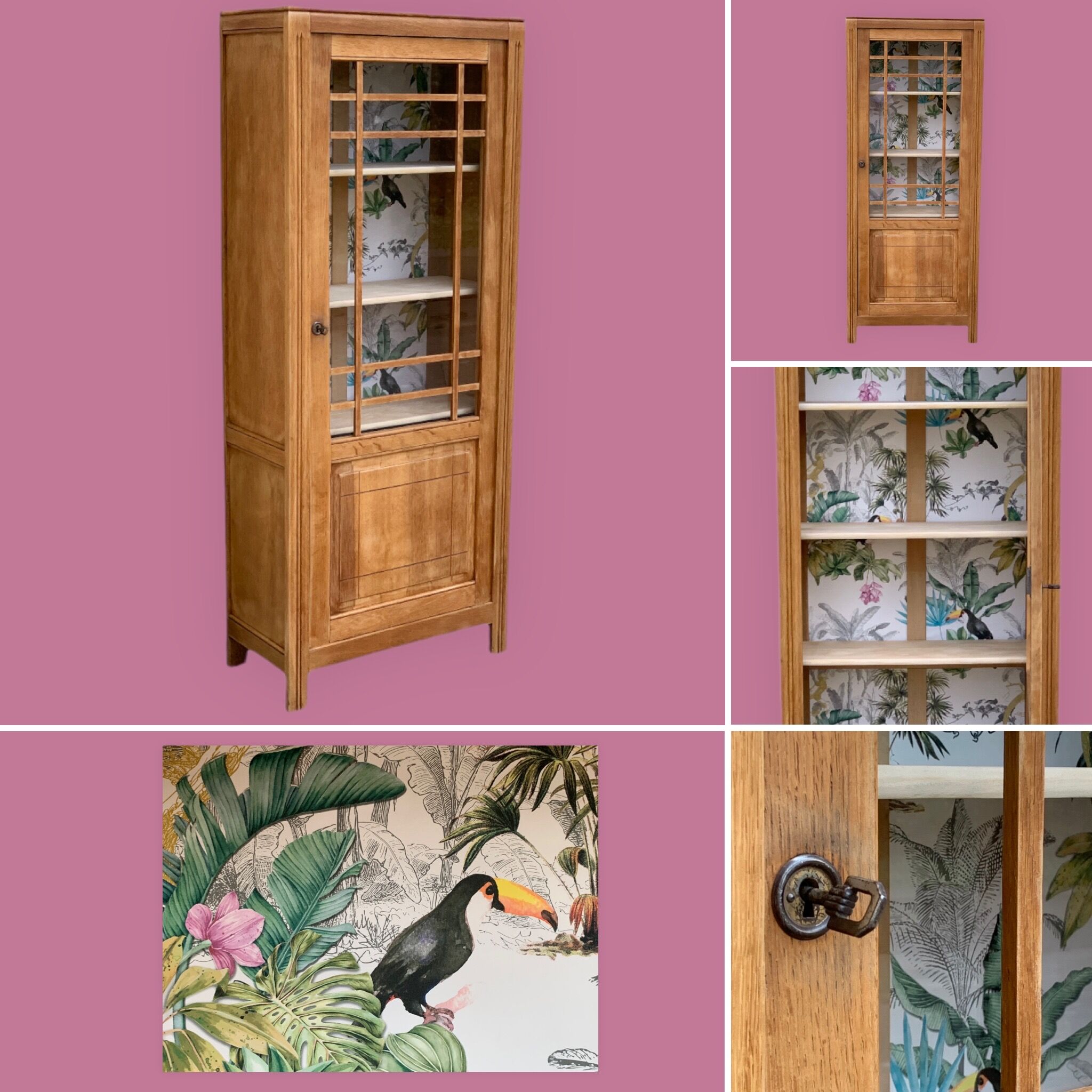 Parisian glazed wardrobe raw wood 1930