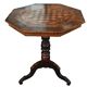 Table ancienne incrustée, jeu de dames, jeu d'échecs, Italie du XIXe siècle