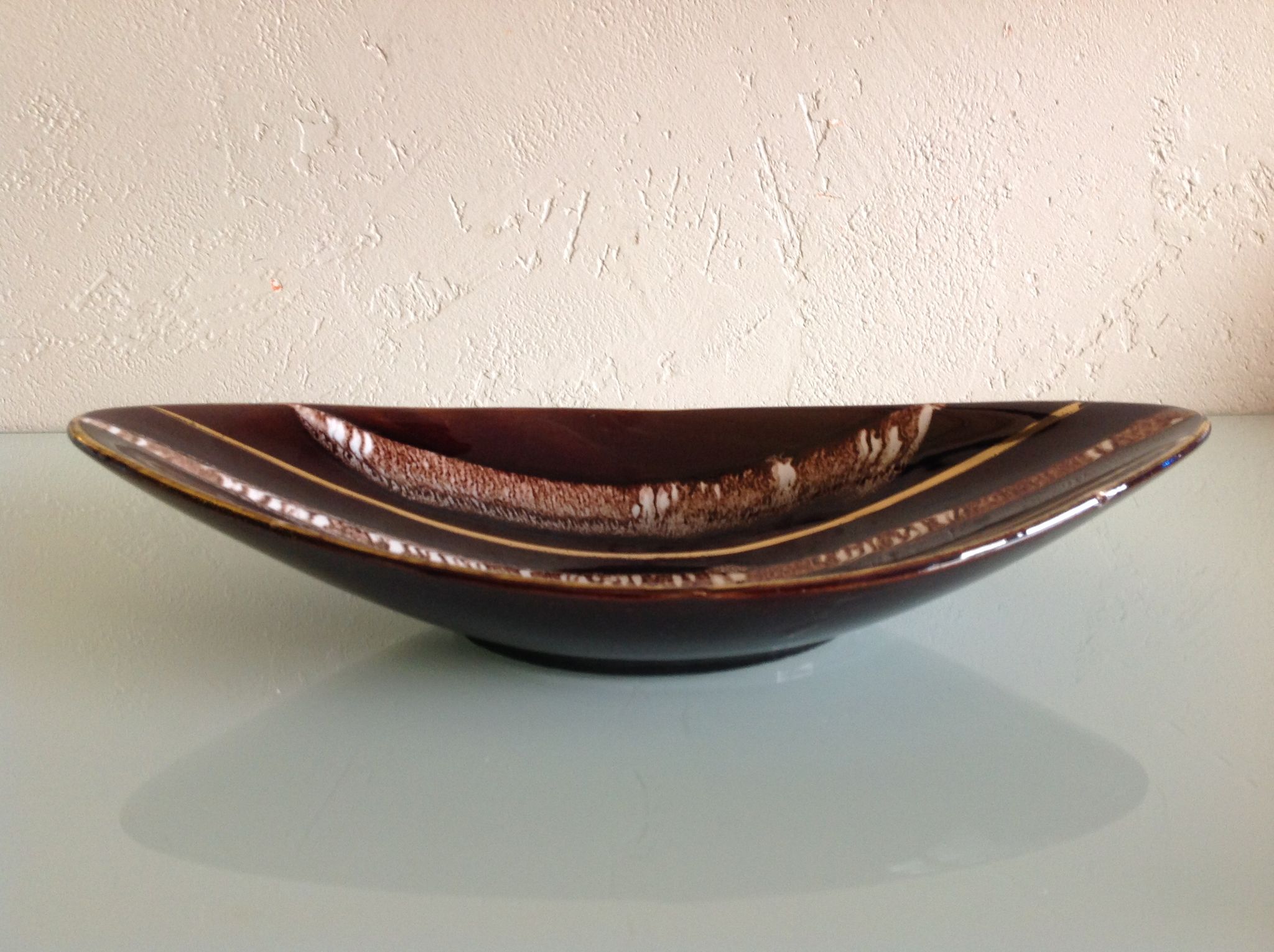 Empty pocket in chocolate color cermal by Jasba / vintage 60s-70s