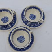 3 coffee cups with saucer Villeroy & Boch model Burgenland blue diameter 9.5 cm