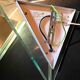 Pair of postmodern triangular sconces, gold metal and lucite, fin XX by Massive