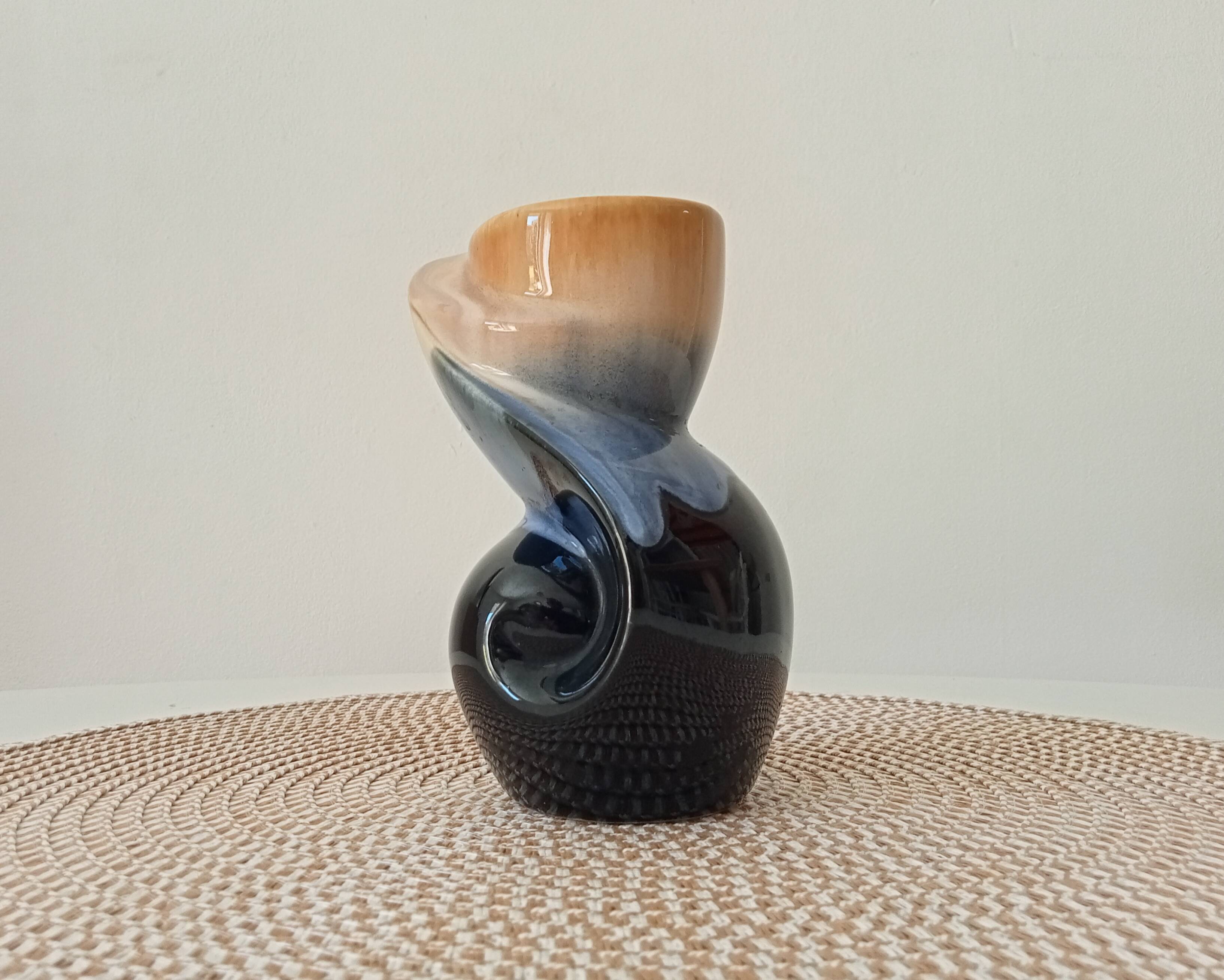 Vintage twist vase in Vallauris style