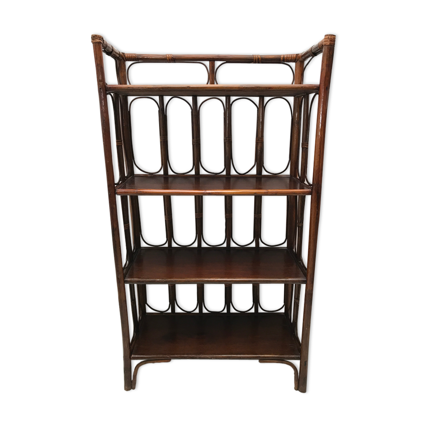 Vintage shelf in wicker rattan