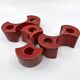 3 red ceramic candlesticks • Cari Zalloni • Steuler • 1970