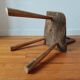 Tripod chair in solid wood – Handcrafted – Brutalist spirit