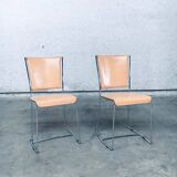 Set of Postmodern Italian Design Leather Dining Chairs by Segis, 1990s