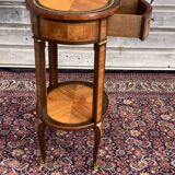 Salon Table In Marquetry Style Transition Period 19th