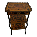 Napoleon III side table in marquetry and gilding