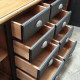 Craft furniture black patina two doors and eight drawers