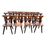 Set of 14 brutalist Scandinavian chairs