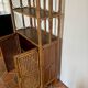 Vintage rattan shelving unit