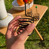 3 black scoubidou cockerels 80s spirit Memphis