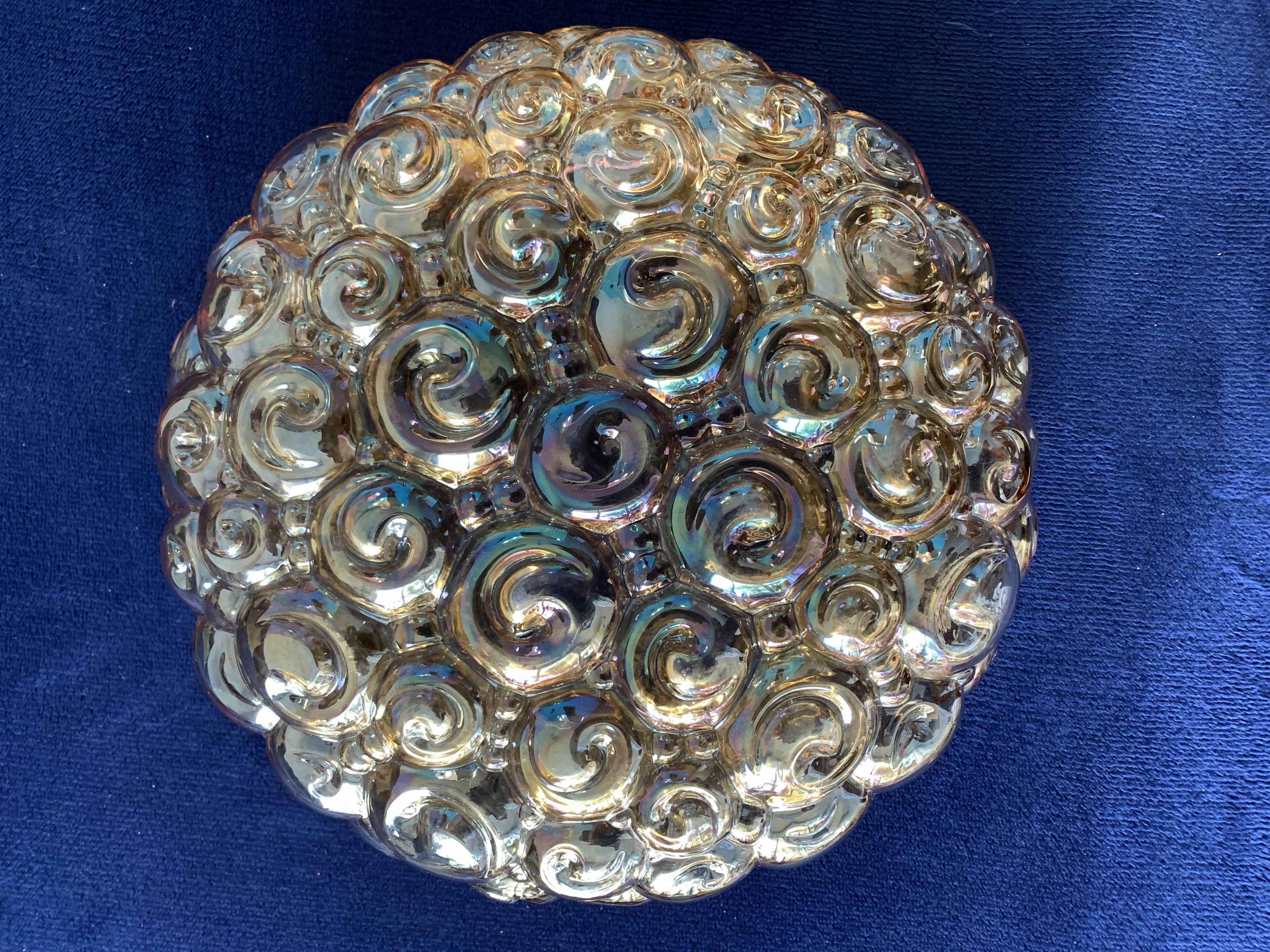 Ceiling lamp or wall lamp in glass, design Helena Tynell, 1960