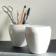 Pair of White Ceramic Candle Holders